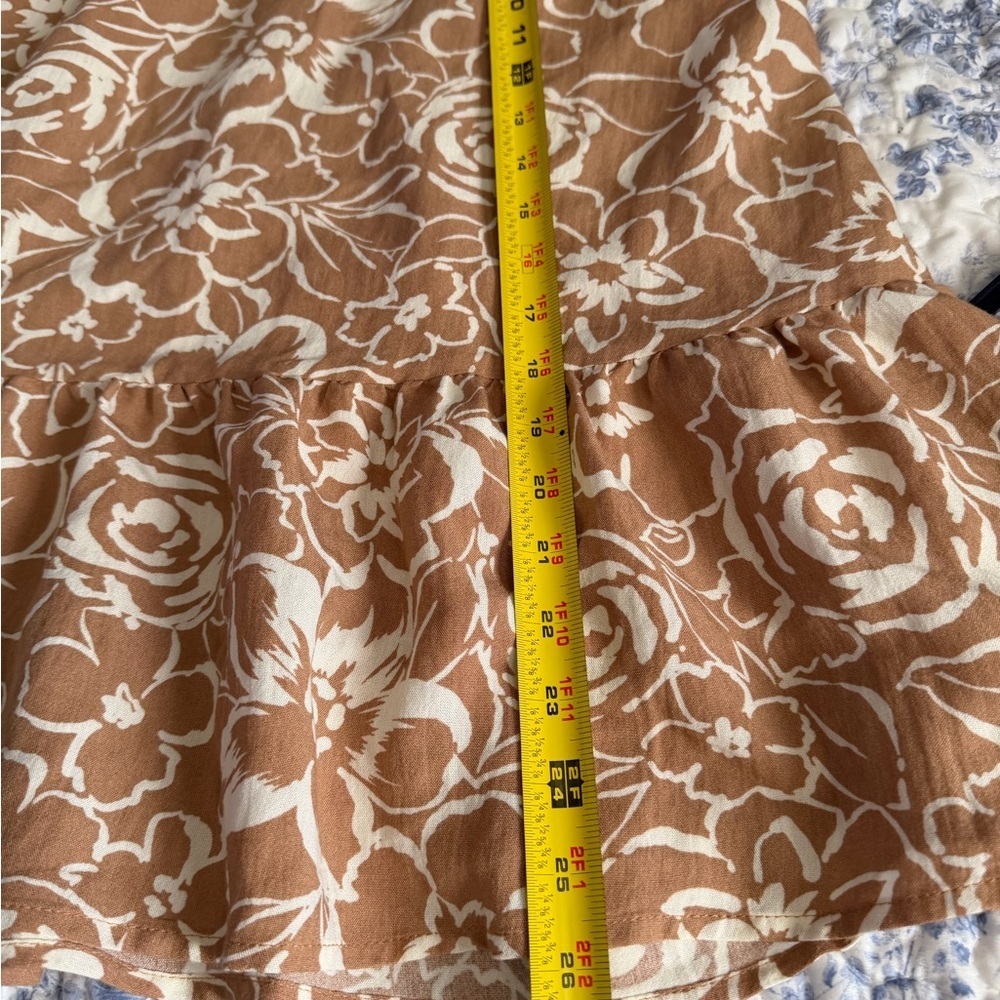 Blu Pepper Tan and White Floral Mini Dress - Picture 7 of 9